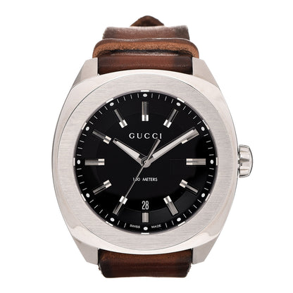 Gucci Stainless Steel Calfskin 44mm GG2570 Toscano Quartz Watch Black 1 of 15