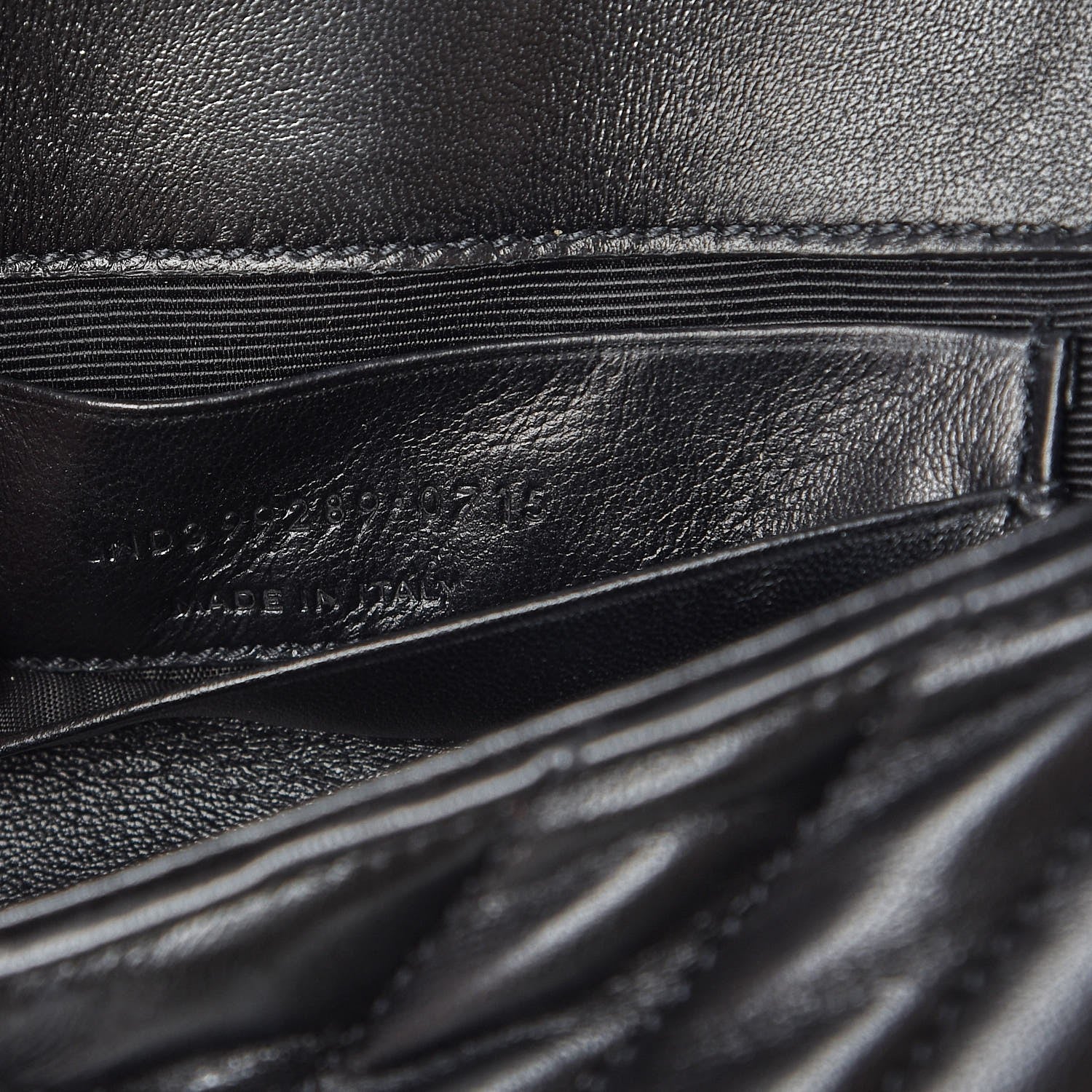 Saint Laurent Grained Calfskin Matelasse Chevron Monogram Classic Baby Chain Bag Black 8 of 8