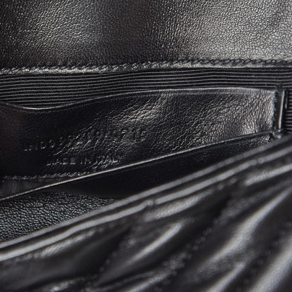 Saint Laurent Grained Calfskin Matelasse Chevron Monogram Classic Baby Chain Bag Black 8 of 8