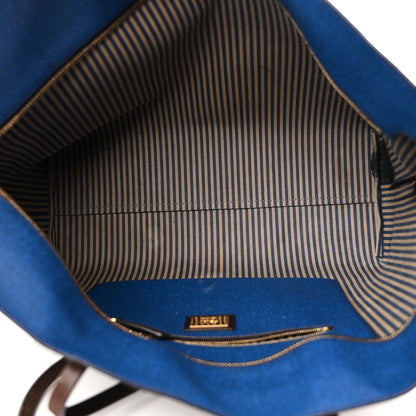 Fendi Zucca Spalmati Medium Roll Tote Tobacco Blue 5 of 18