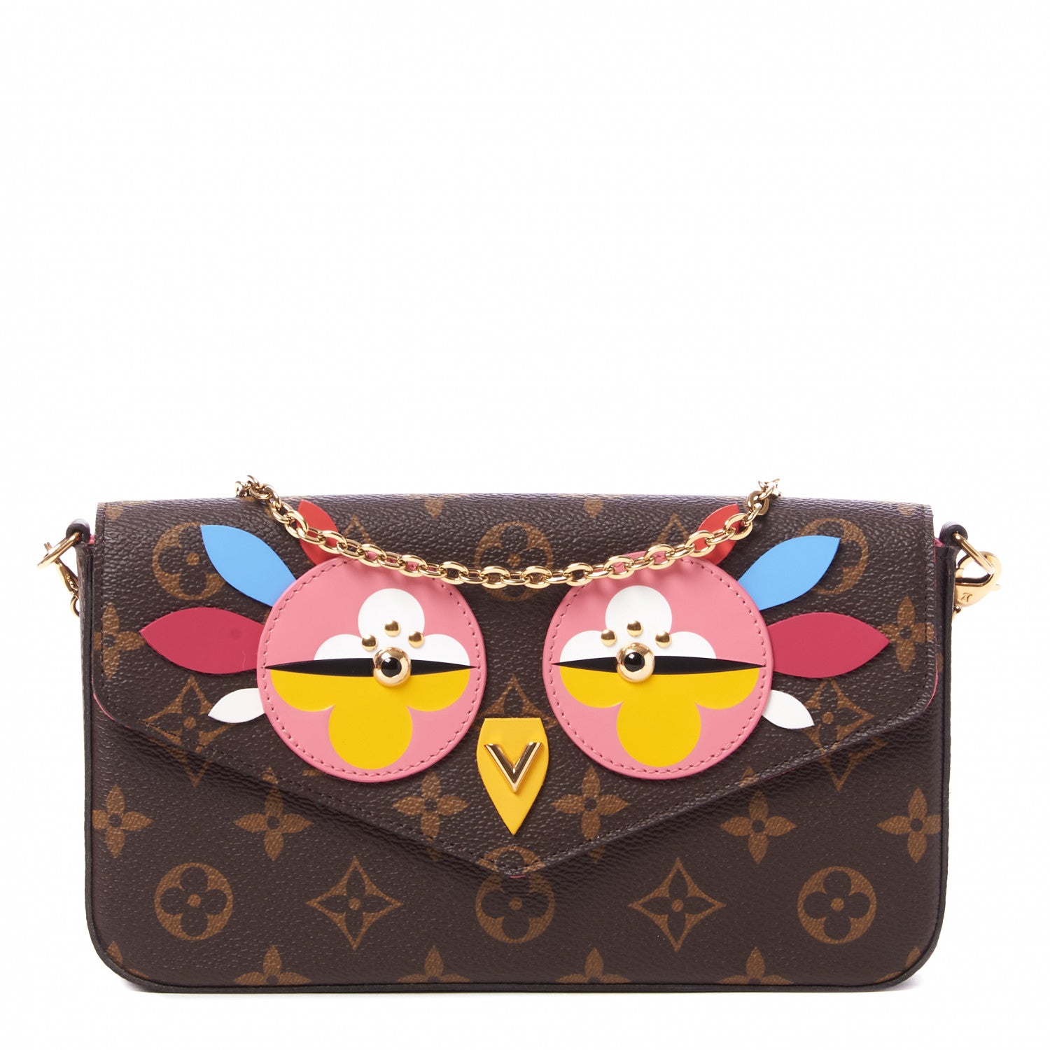 Louis Vuitton Monogram Lovely Birds Pochette Felicie Chain Wallet 1 of 8