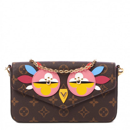 Louis Vuitton Monogram Lovely Birds Pochette Felicie Chain Wallet 1 of 8