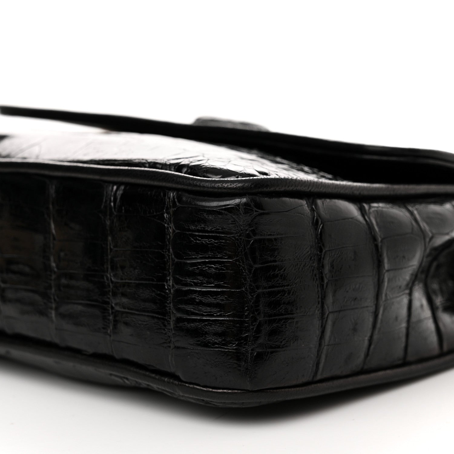 Chanel Shiny Crocodile Flap Black 11 of 15