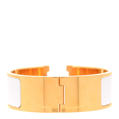 Hermes Enamel Wide Clic Clac H Bracelet PM White 3 of 7