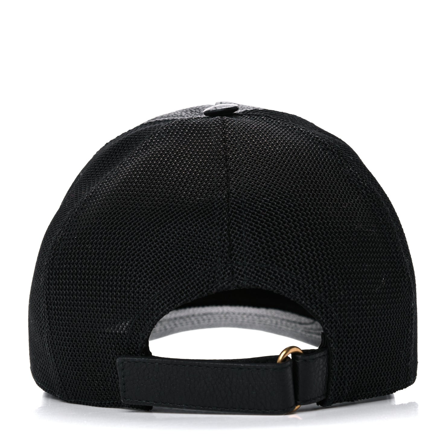 Grained Calfskin Logo Baseball Hat S 57 Black