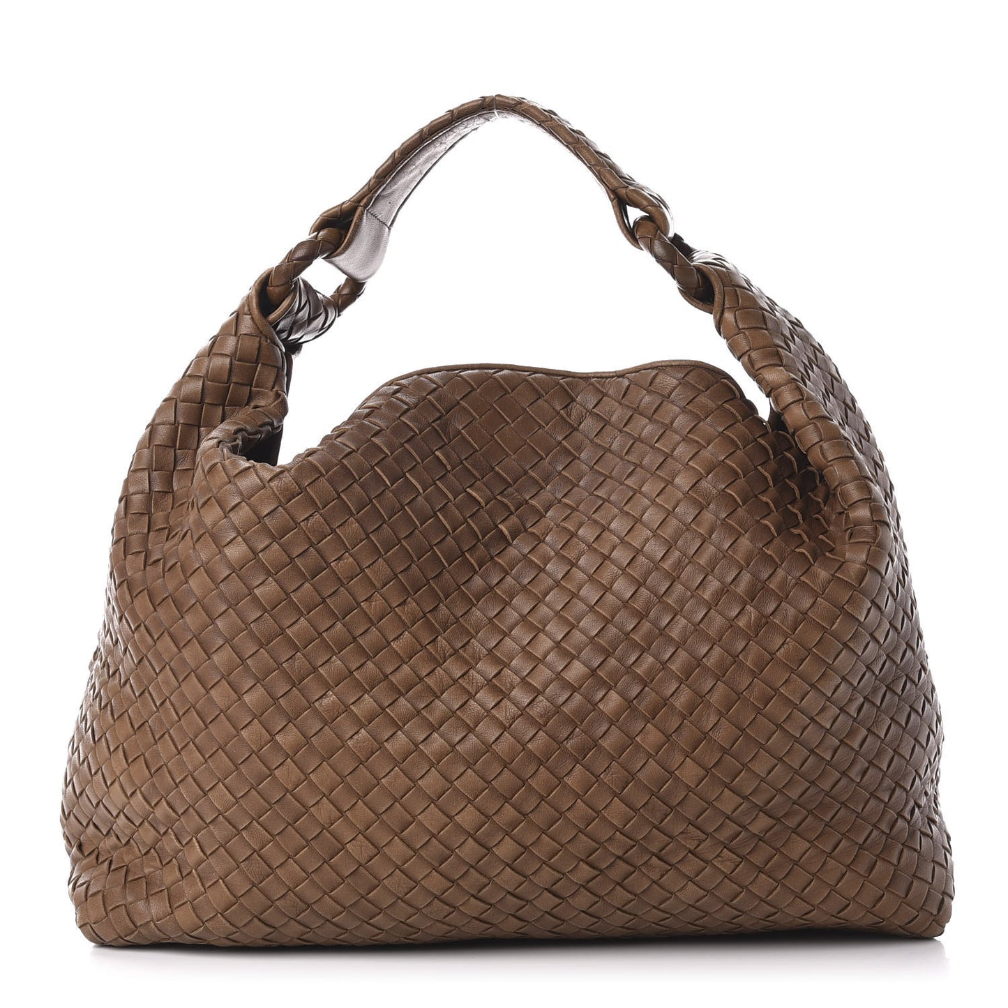 Nappa Intrecciato Pyramid Hobo Noce
