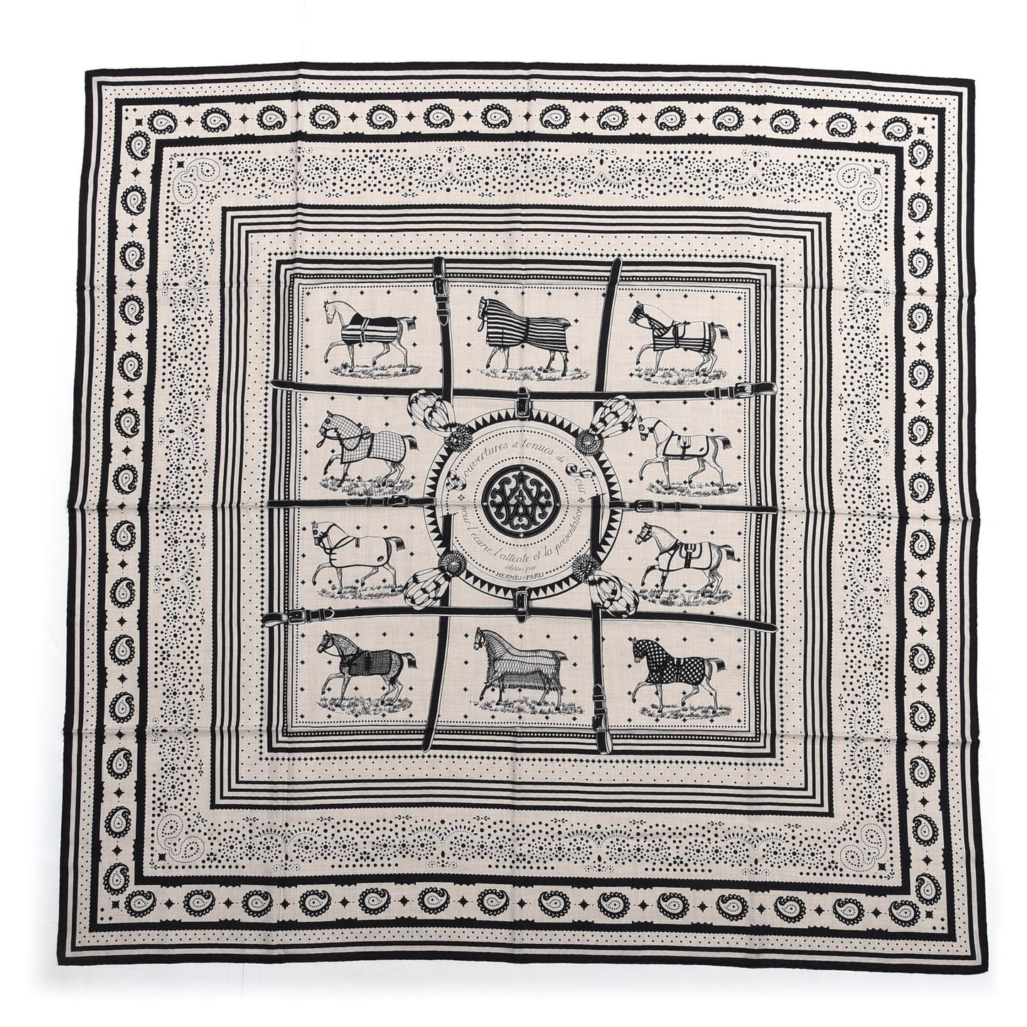 Silk Cashmere Couvertures Et Tenues de Jour Bandana Shawl 140 Natural Black