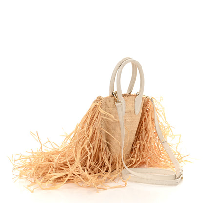Jacquemus Raffia Woven Calfskin Le Petit Baci Natural White 3 of 12