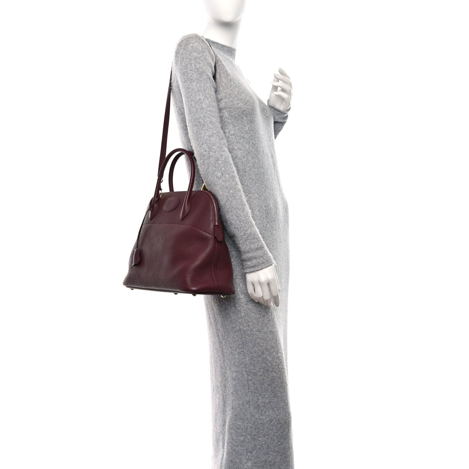 Hermes Taurillon Clemence Bolide 35 Bordeaux 2 of 9