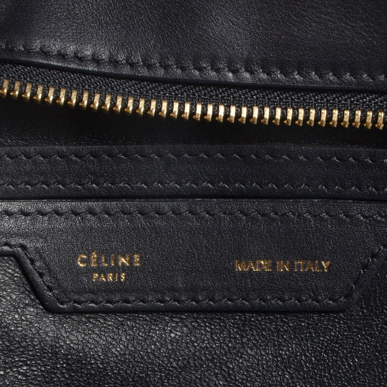 Celine Crocodile Embossed Large Trapeze Black 6 of 9