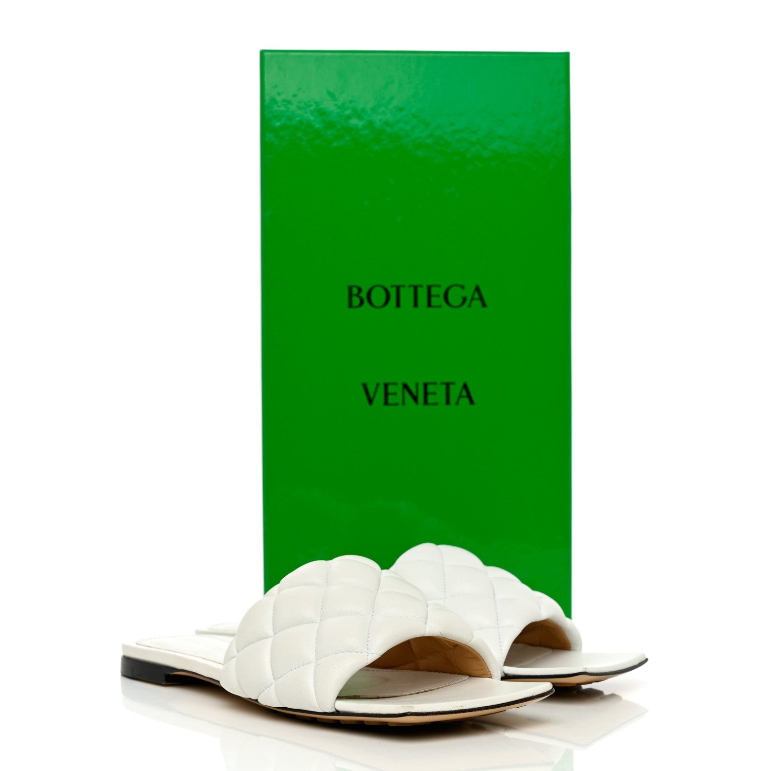 Bottega Veneta Nappa Matelasse Padded Flat Sandals 37 Optic White 12 of 12
