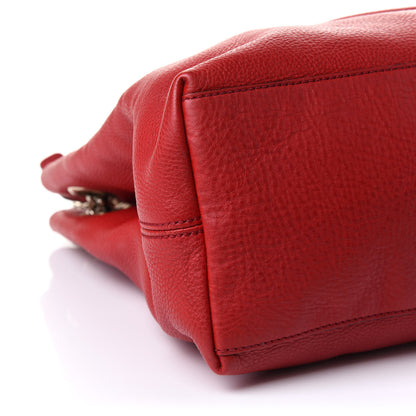 Gucci Pebbled Calfskin Medium Soho Chain Shoulder Bag Tabasco Red 10 of 11