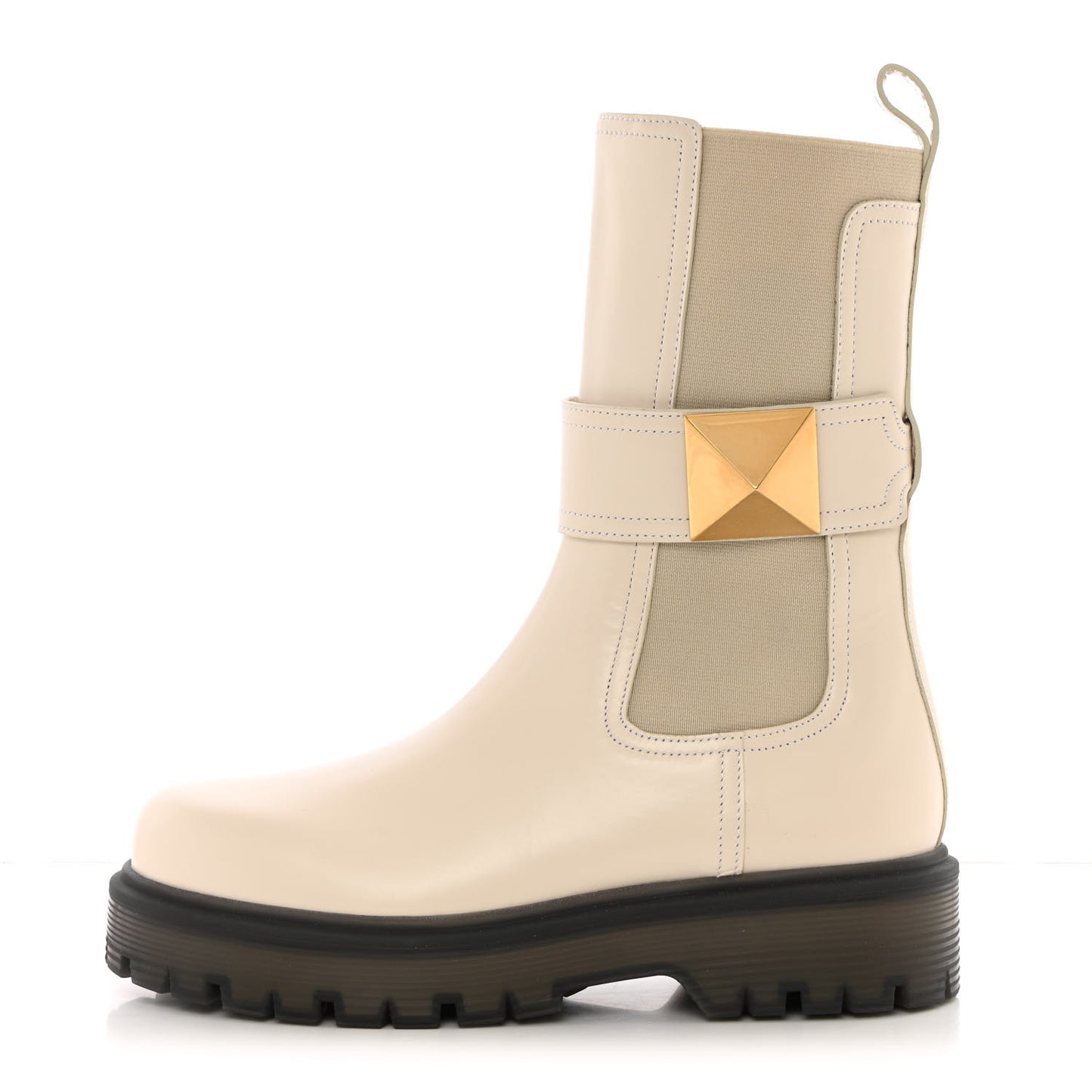 Calfskin One Stud Beatle 45mm Boots 37 Light Ivory