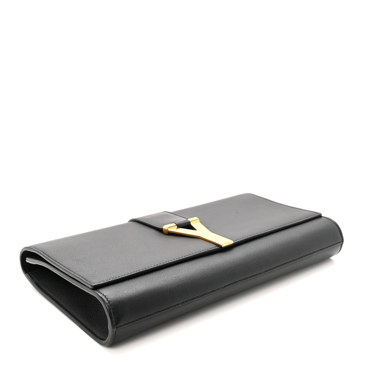 Calfskin Classic Y Ligne Clutch Black Black