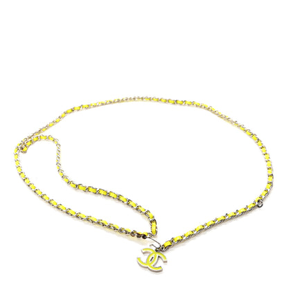 Chanel Lambskin Enamel CC Chain Belt Neon Yellow 1 of 4