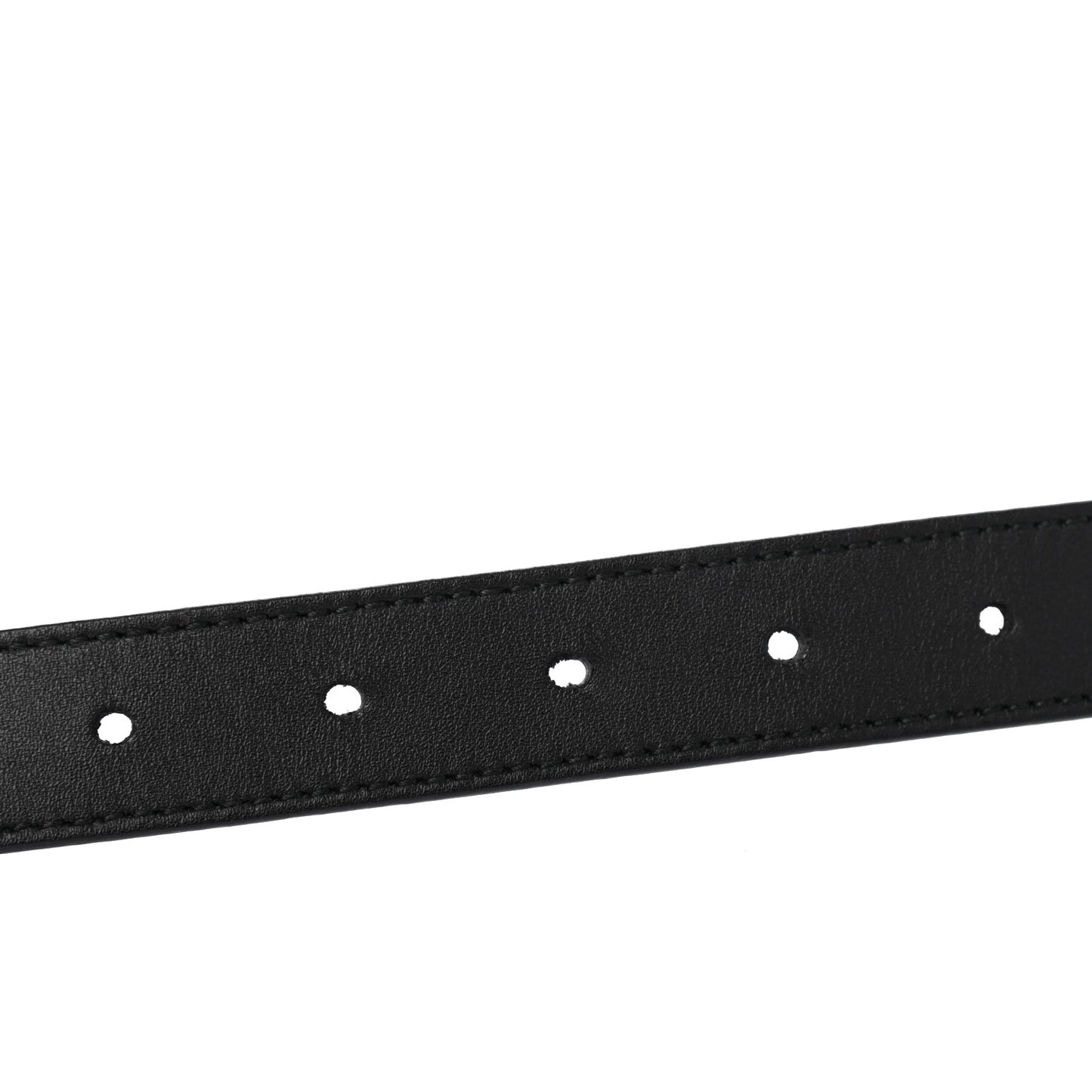 Calfskin Metal Flower Interlocking G Belt 80 32 Black