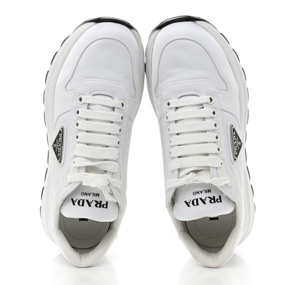 Prada Re-Nylon Spazzolato Metal Triangle Logo Womens Prax 01 45mm Sneakers 37 White Black 2 of 10