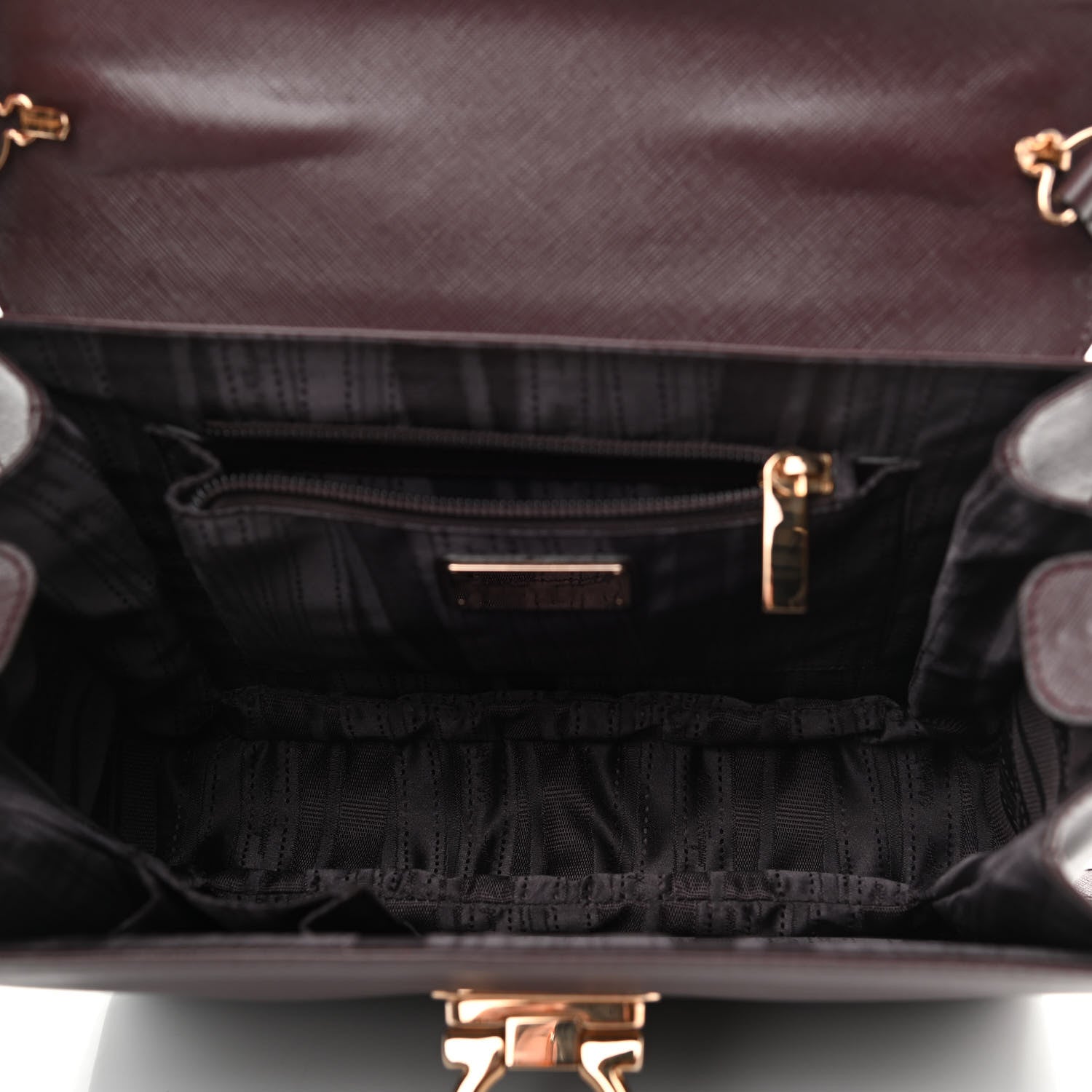 Salvatore Ferragamo Calfskin Gancini Top Handle Shoulder Bag Burgundy 5 of 13