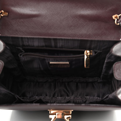 Salvatore Ferragamo Calfskin Gancini Top Handle Shoulder Bag Burgundy 5 of 13