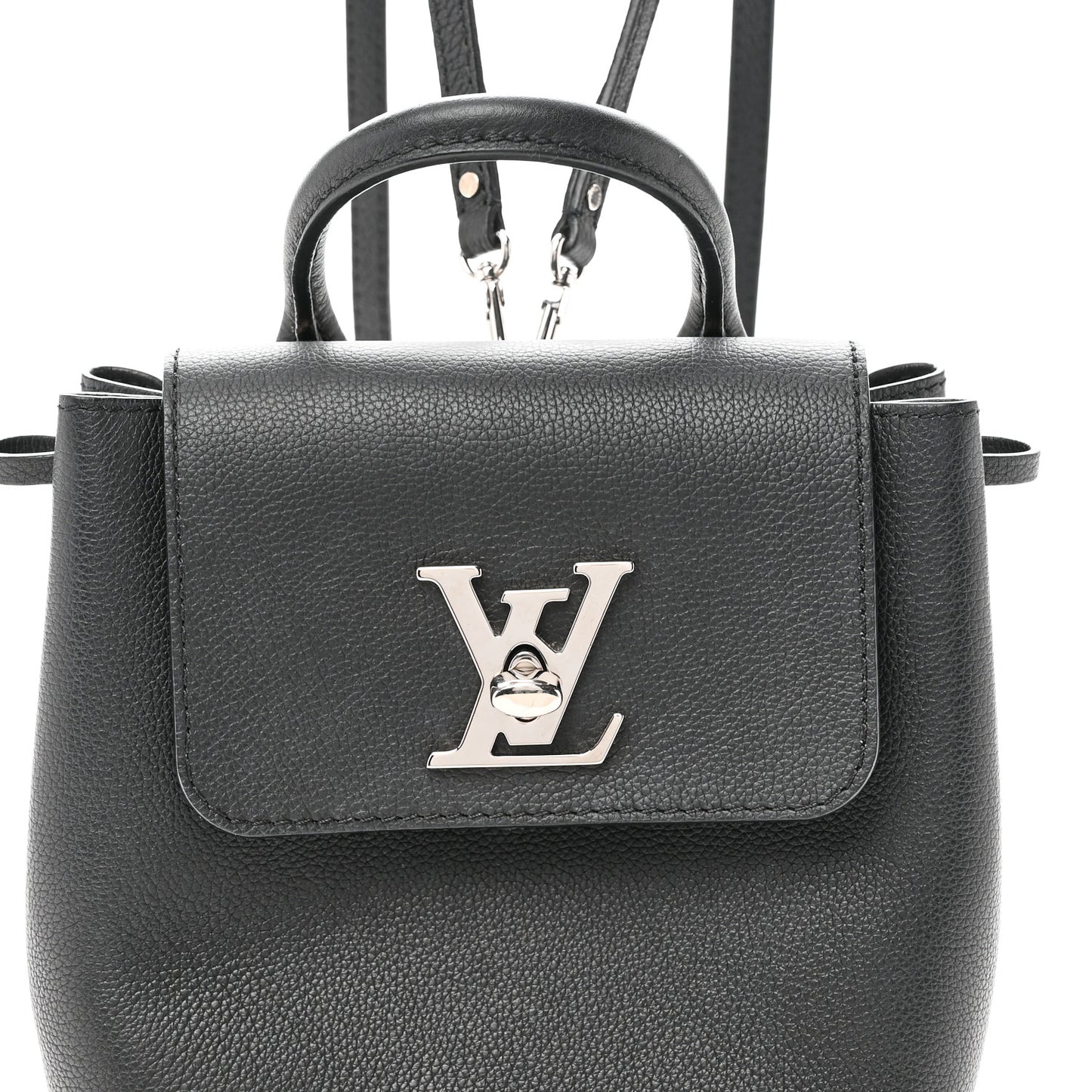 Calfskin Lockme Mini Backpack Black