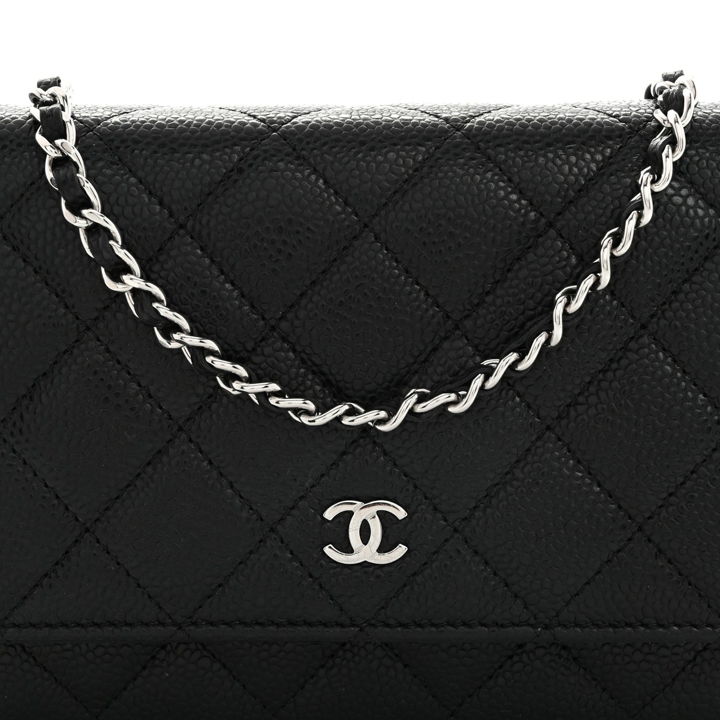 Caviar Quilted Wallet On Chain WOC Black