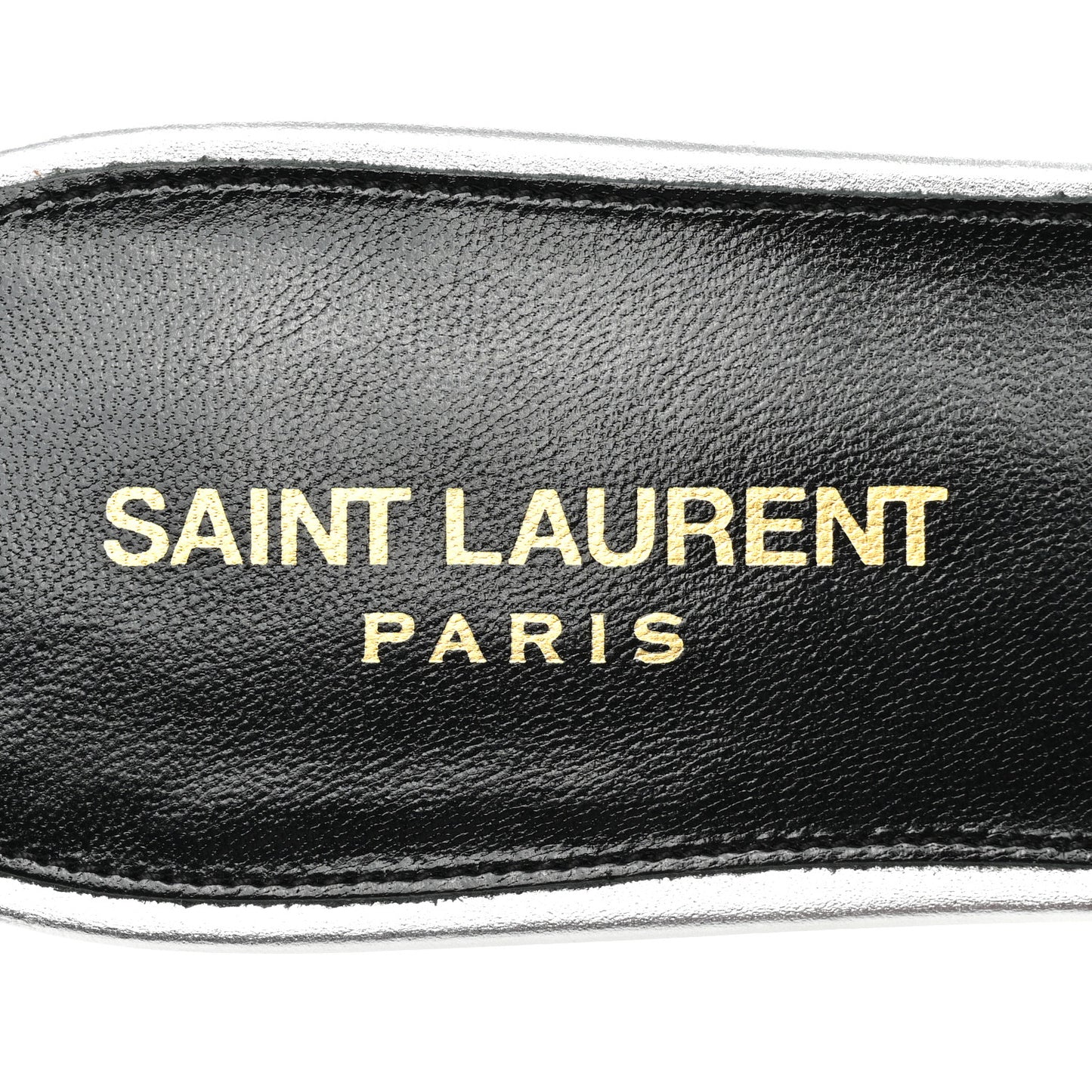 Metallic Calfskin Nu Pied 05 Slide Sandals 39.5 Silver