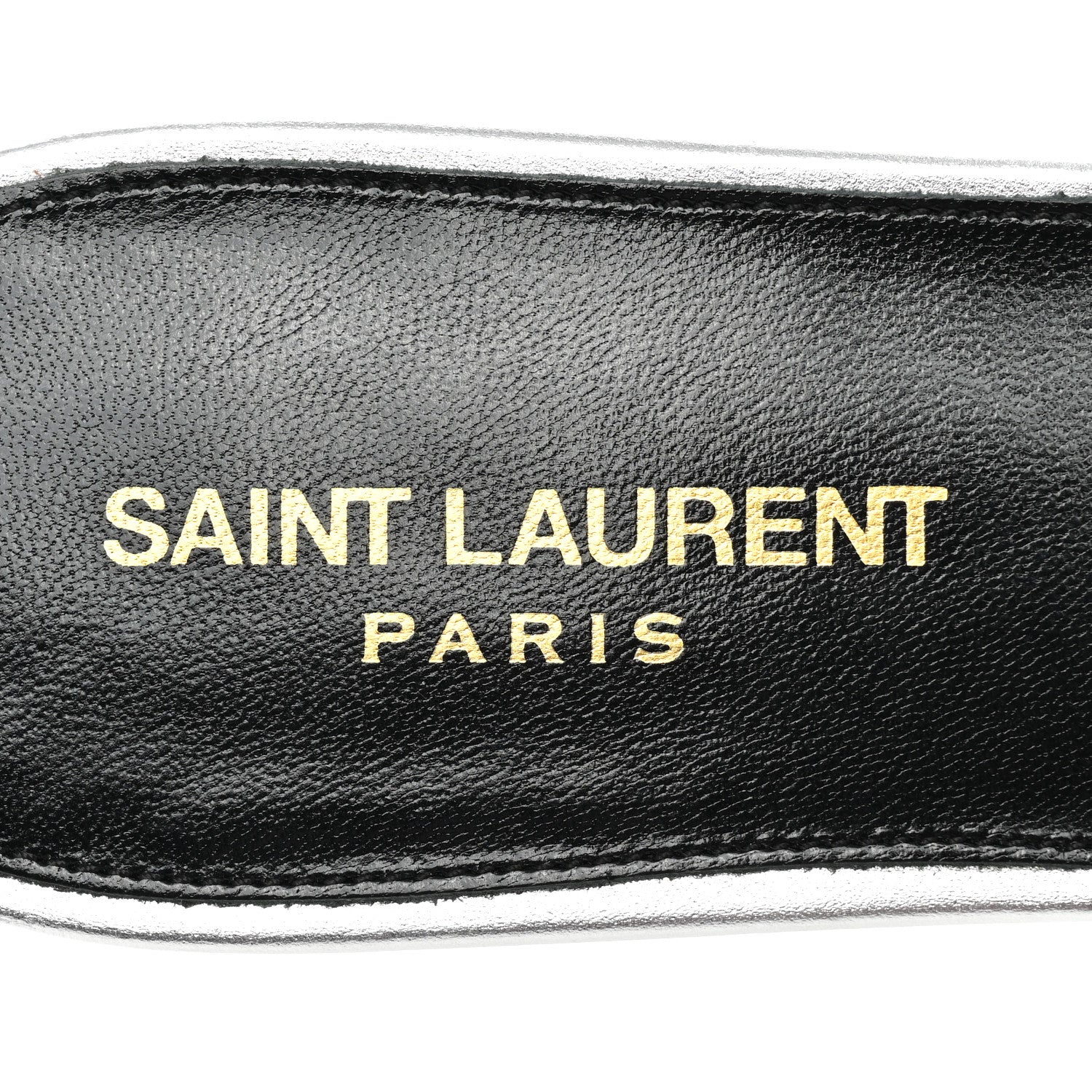 Saint Laurent Metallic Calfskin Nu Pied 05 Slide Sandals 39.5 Silver 7 of 9