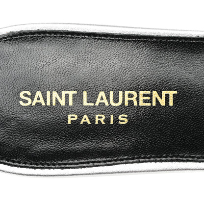 Saint Laurent Metallic Calfskin Nu Pied 05 Slide Sandals 39.5 Silver 7 of 9