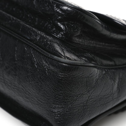 Saint Laurent Crinkled Calfskin Matelasse Monogram Medium Niki Chain Satchel Black 12 of 12