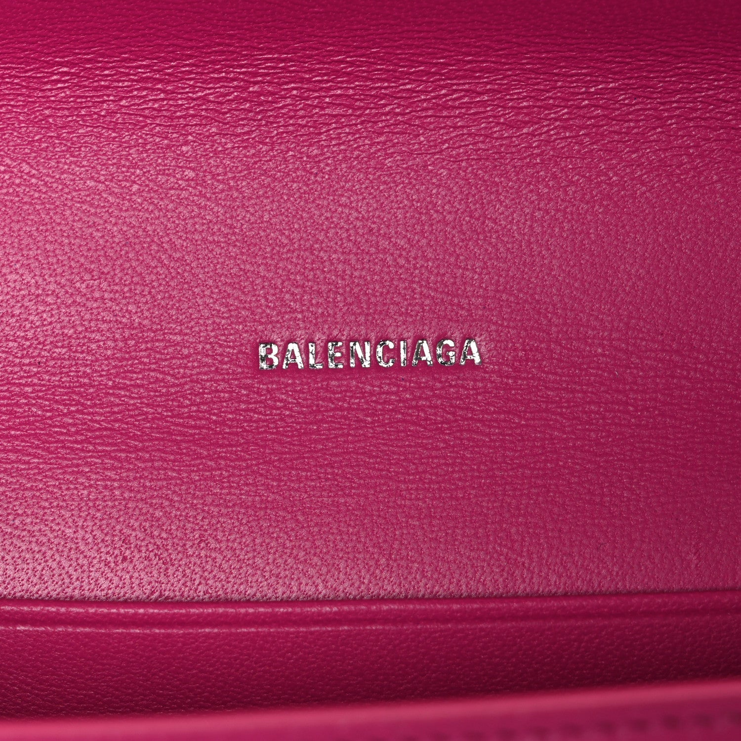 Balenciaga Grained Calfskin Tonal B Hourglass Top Handle Crossbody Phone Holder Fuchsia 6 of 10