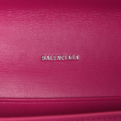 Balenciaga Grained Calfskin Tonal B Hourglass Top Handle Crossbody Phone Holder Fuchsia 6 of 10