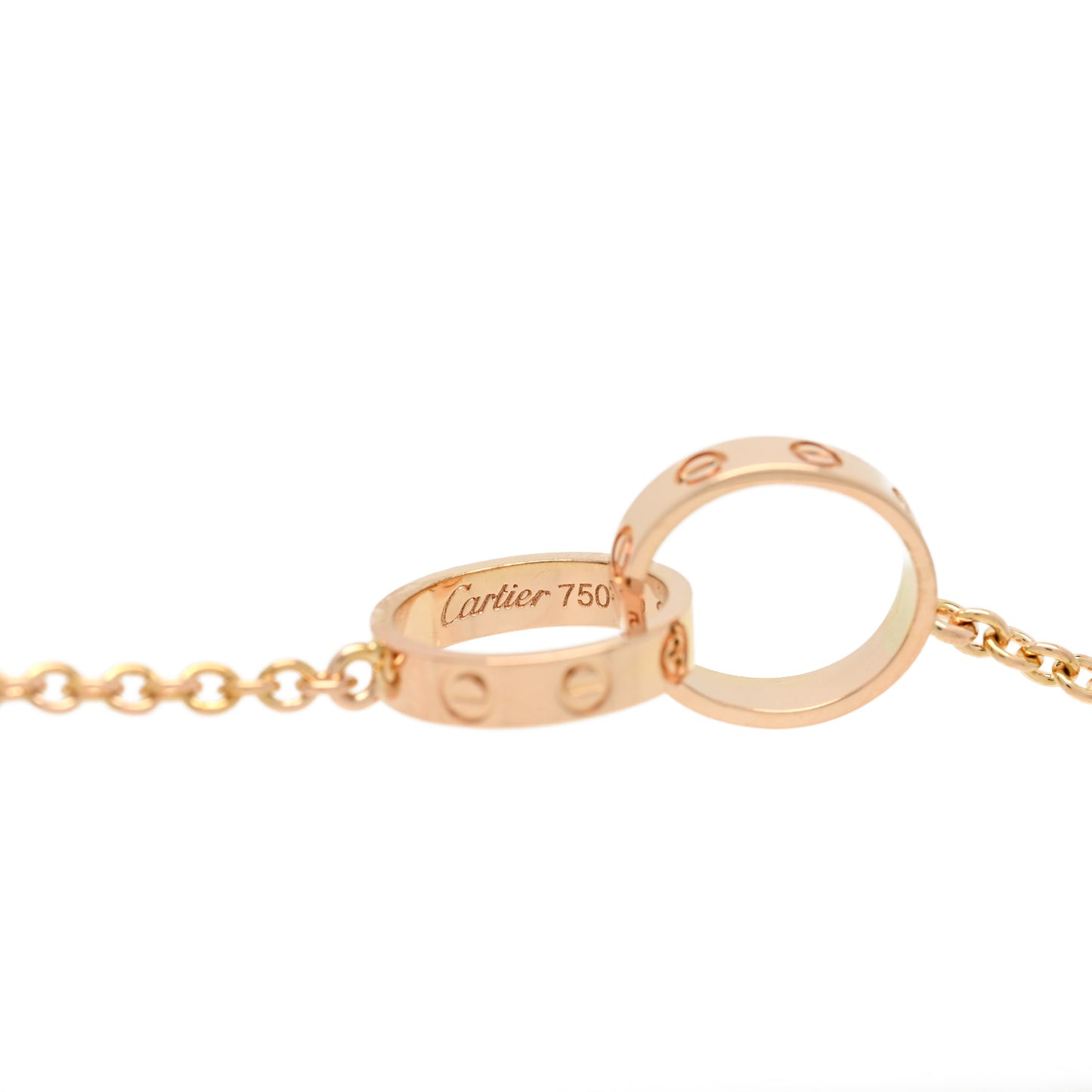 18K Pink Gold Interlocking LOVE Necklace