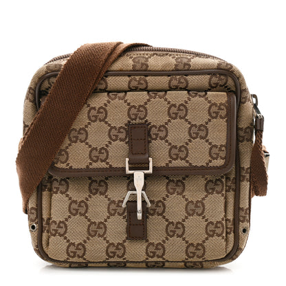 Gucci Monogram GG Flight Crossbody Bag Dark Brown 1 of 10