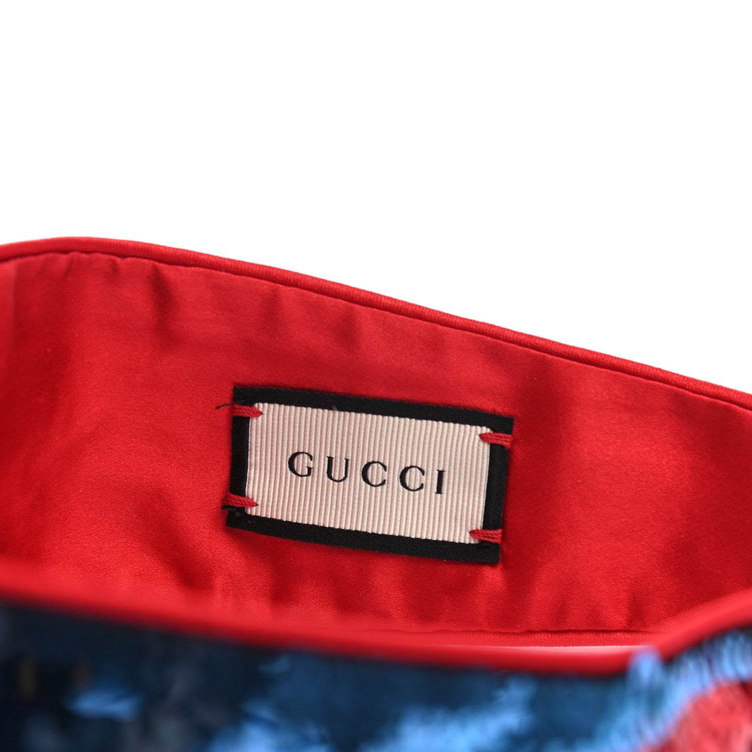 Gucci Sequin Silk Web Headband Red Blue 5 of 7