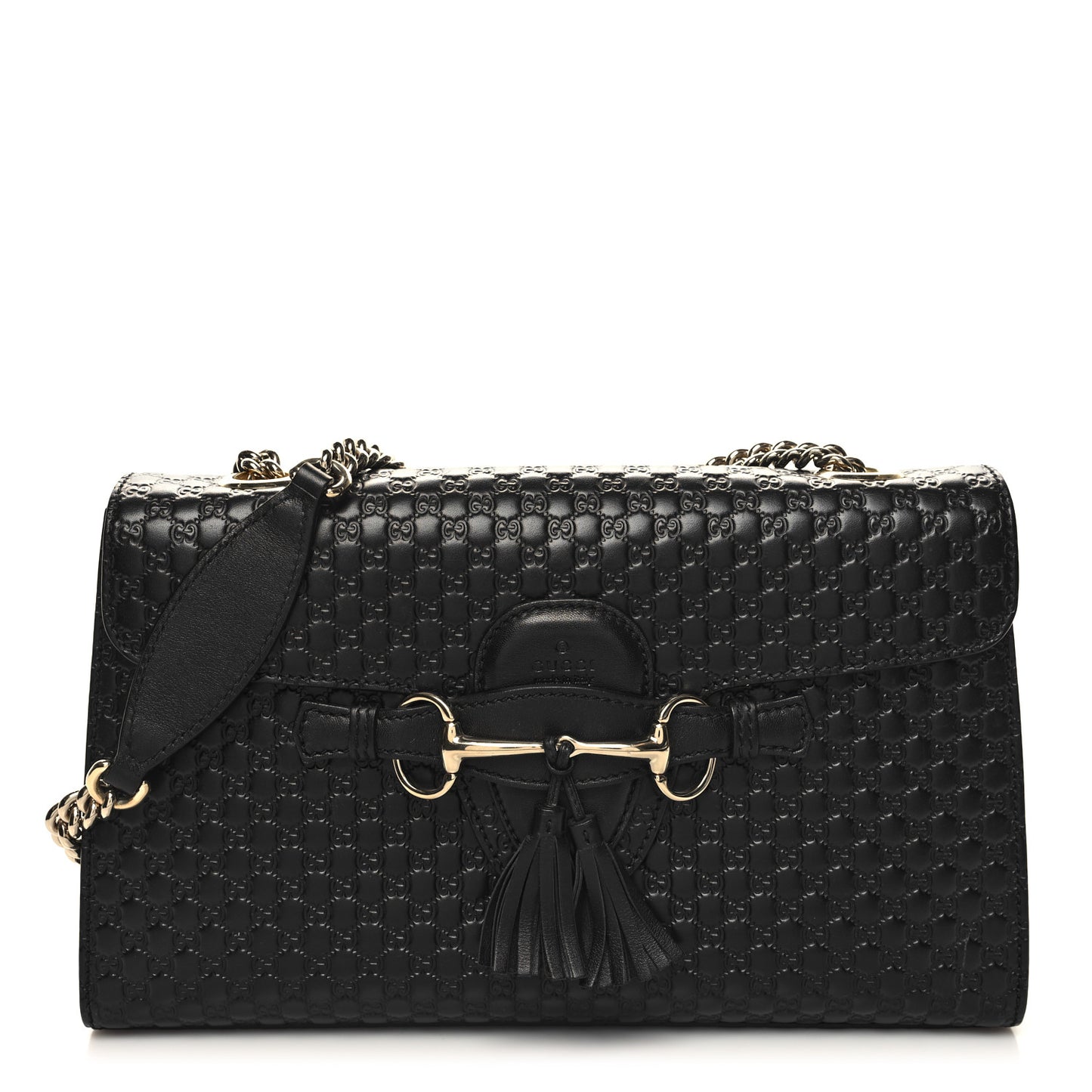 Microguccissima Medium Emily Chain Shoulder Bag Black