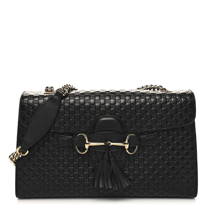 Gucci Microguccissima Medium Emily Chain Shoulder Bag Black 1 of 13