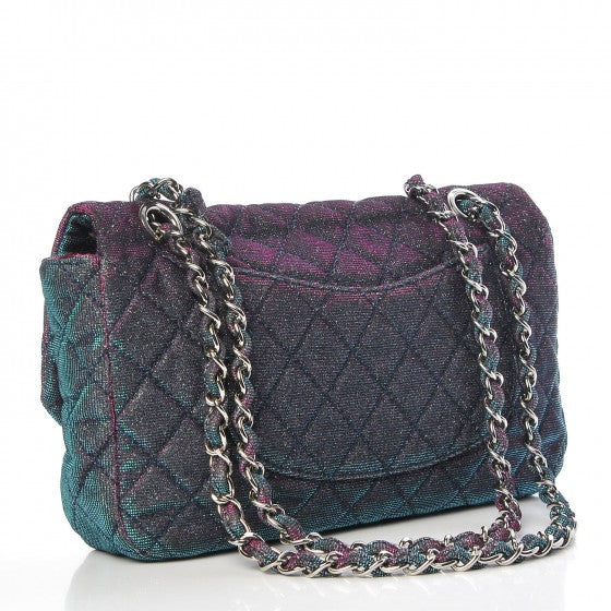 Chanel Iridescent Glitter Fabric Jumbo Single Flap Multicolor 3 of 9