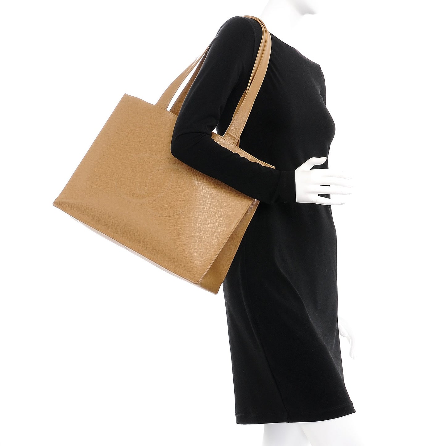 Caviar CC Tote Beige
