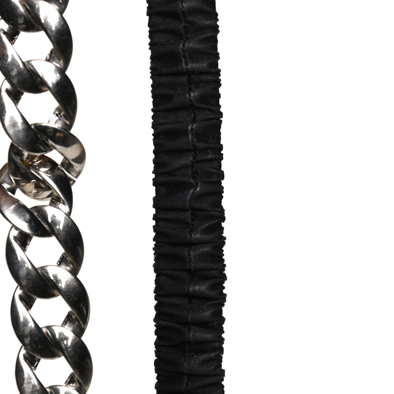 Chanel Canvas Chain CC Headband Black Silver 5 of 5