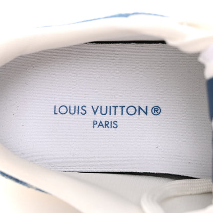 Louis Vuitton Calfskin Monogram Denim Womens Charlie Sneakers 36 White Blue 9 of 11