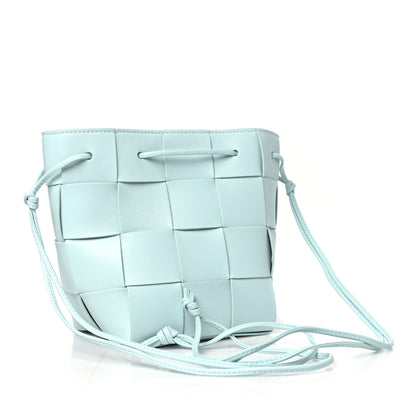 Bottega Veneta Nappa Maxi Intrecciato Small Cassette Bucket Bag Teal Washed 3 of 9