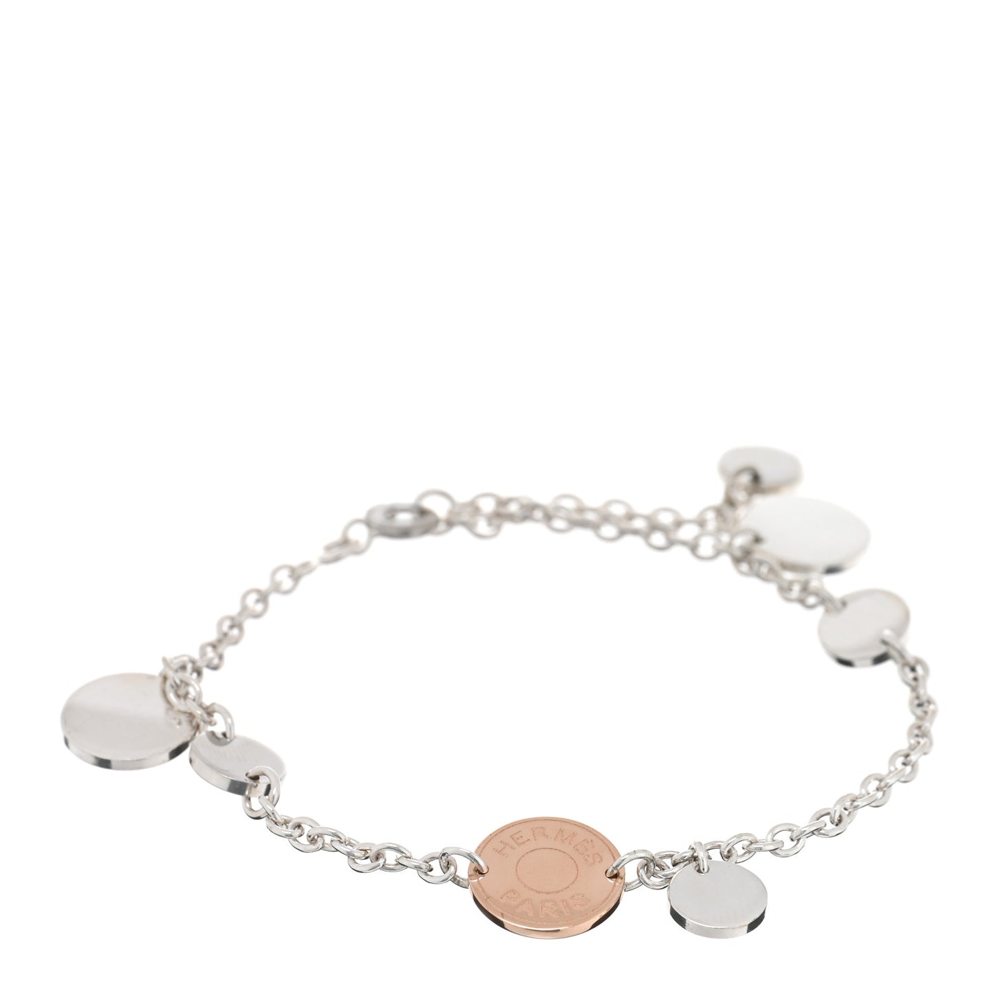 Sterling Silver 18K Rose Gold PM Ex-Libris Bracelet ST