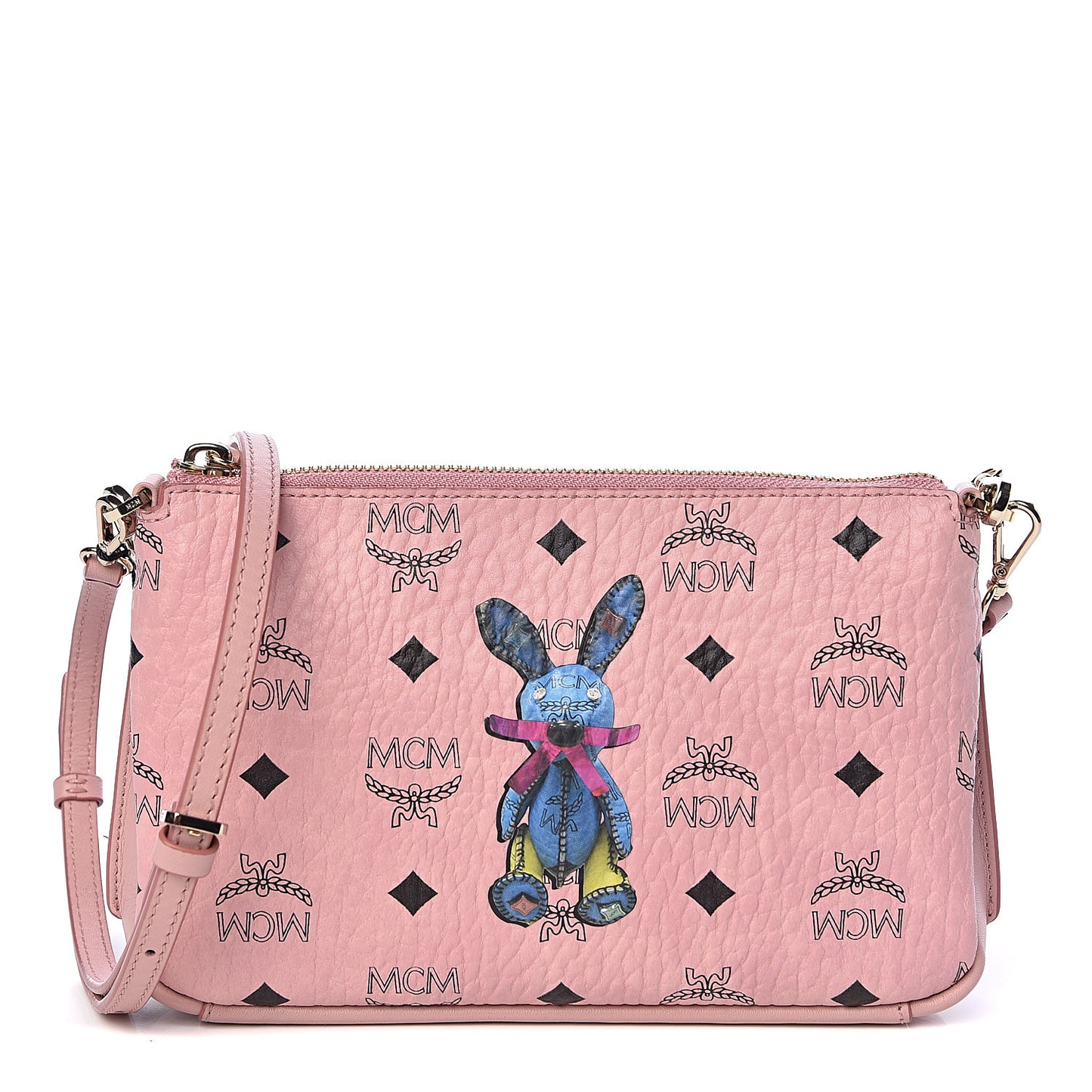 Visetos Rabbit Crossbody Pouch Soft Pink