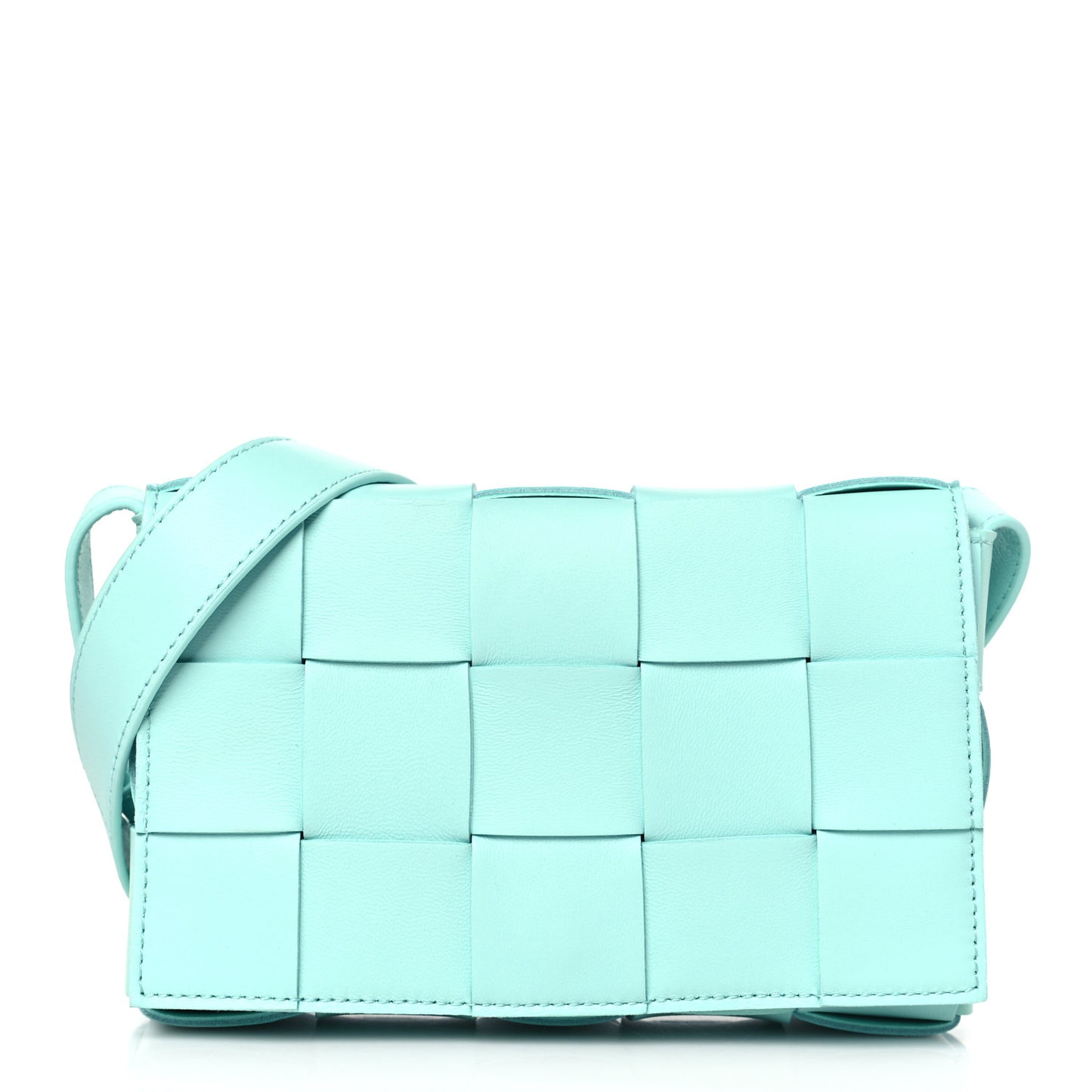 Lambskin Maxi Intrecciato Small Cassette Crossbody Bag Celadon