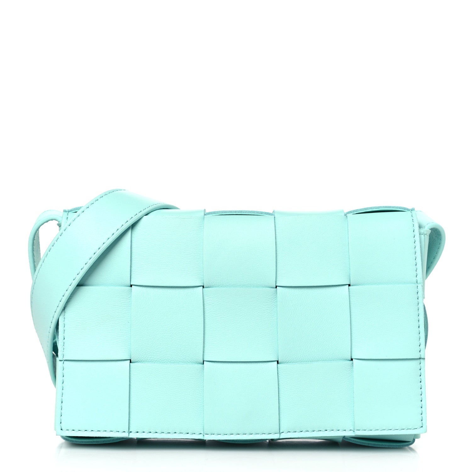 Bottega Veneta Lambskin Maxi Intrecciato Small Cassette Crossbody Bag Celadon 1 of 8