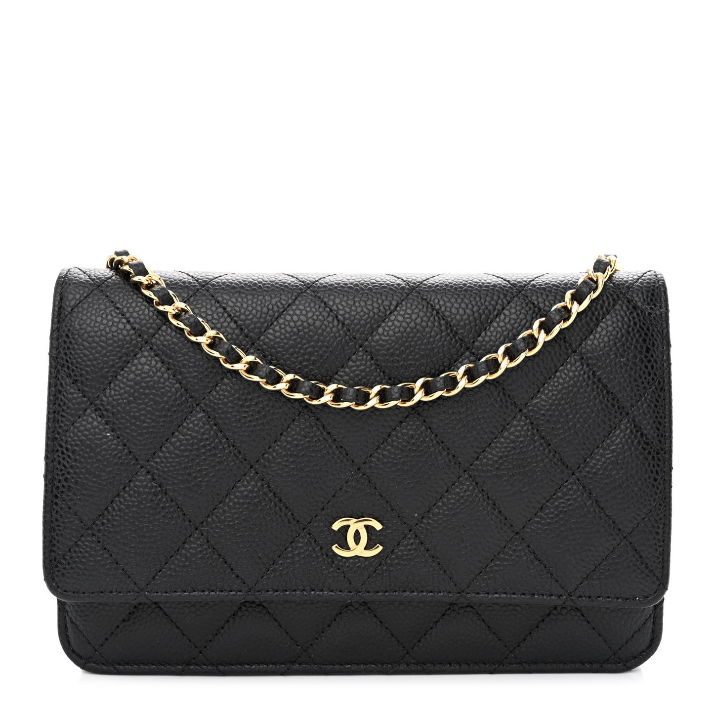 Caviar Quilted Wallet On Chain WOC Black