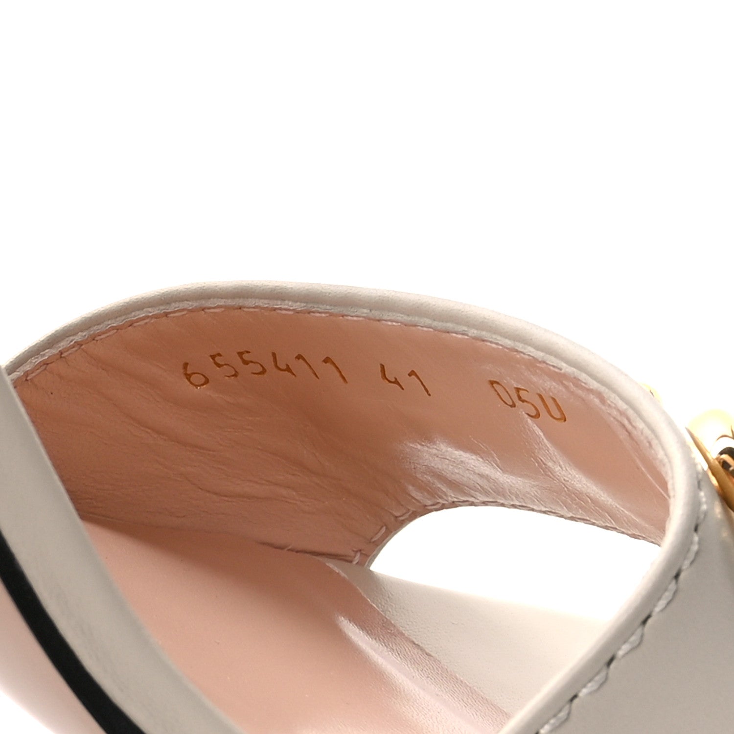 Gucci Nappa Horsebit Cross Strap 95mm Sandals 41 Mystic White 8 of 9