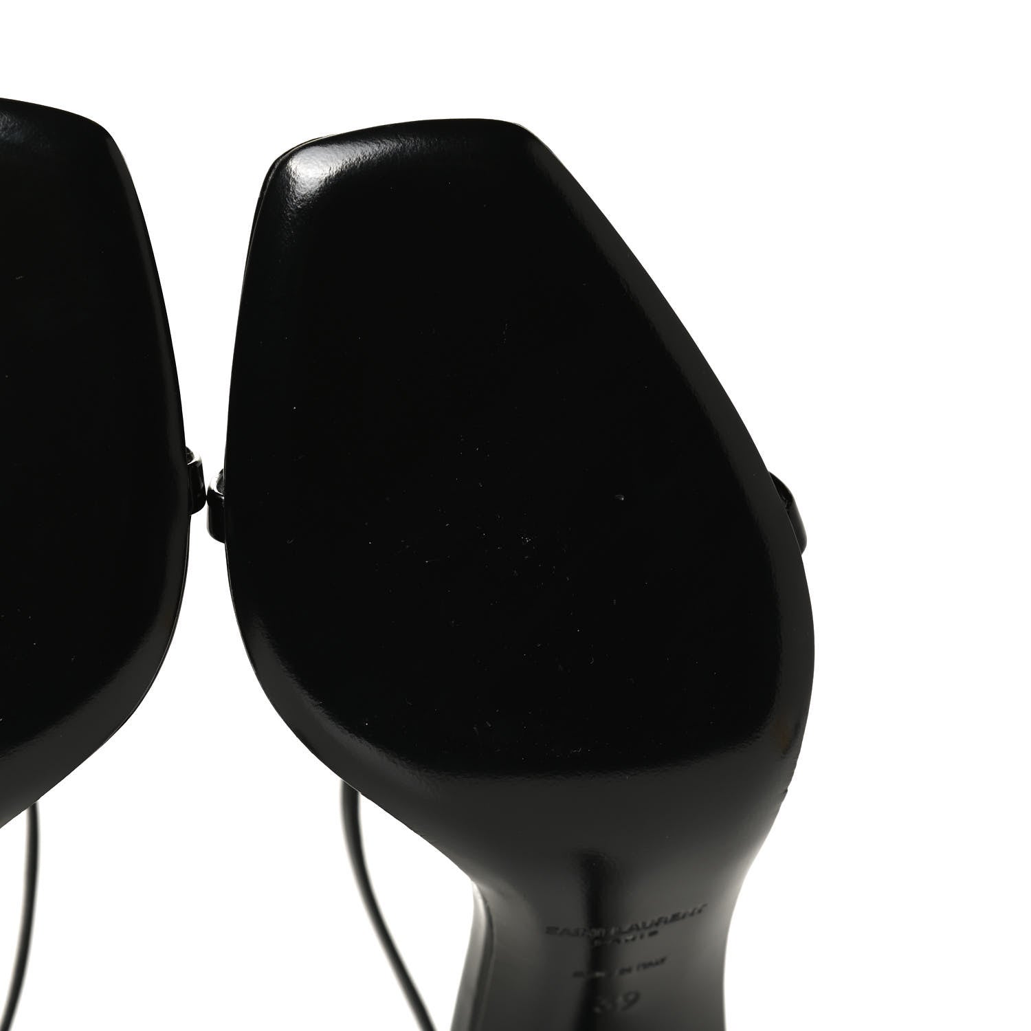 Saint Laurent Patent Calfskin Opyum 110 Sandals 39 Black 9 of 10
