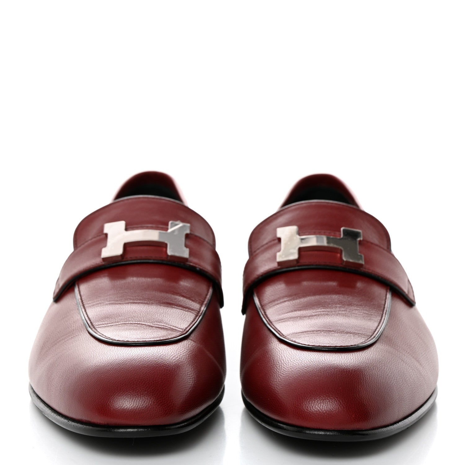 Hermes Goatskin Womens Paris Loafers 41 Acajou 2 of 9