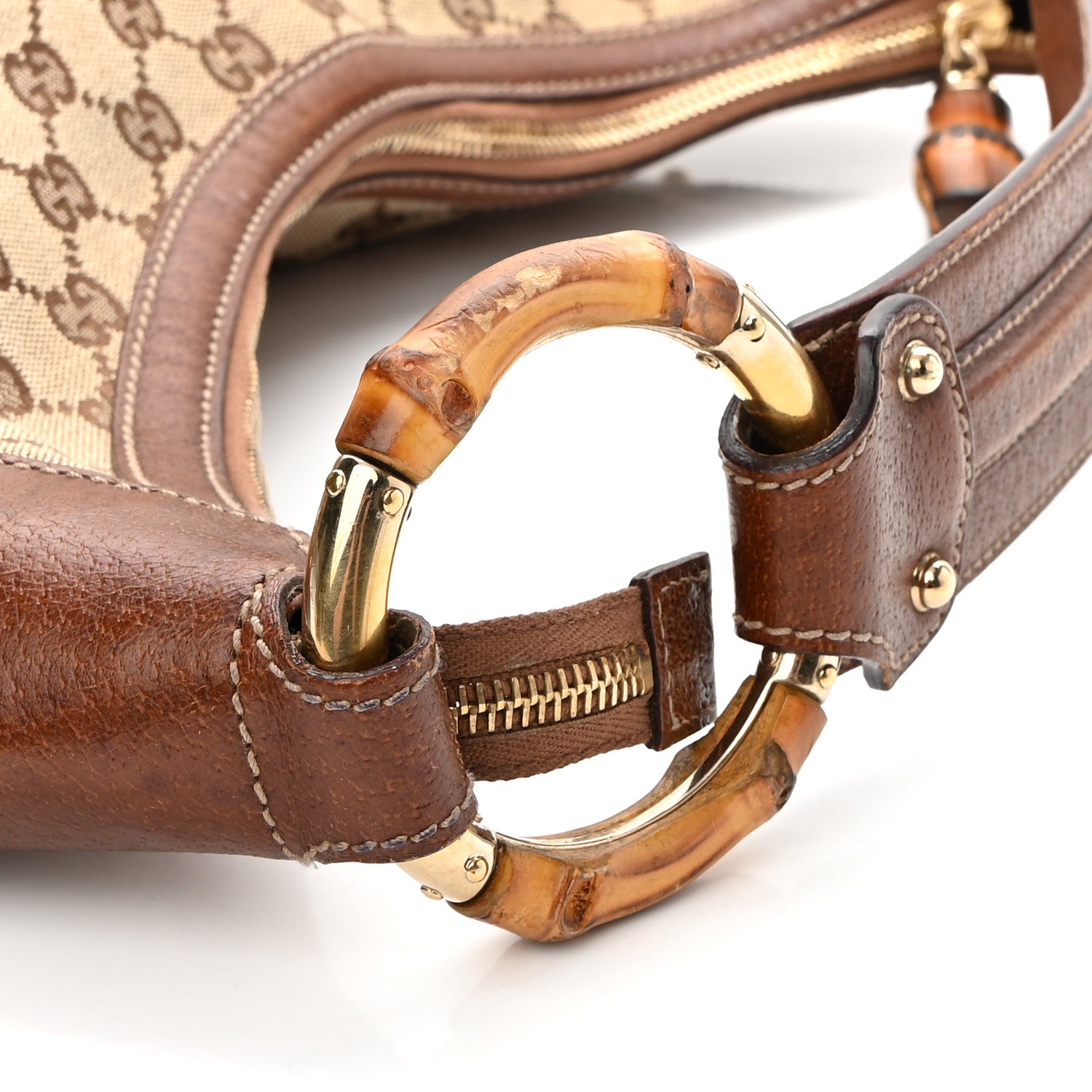 Gucci Monogram Bamboo Ring Hobo Brown 14 of 14